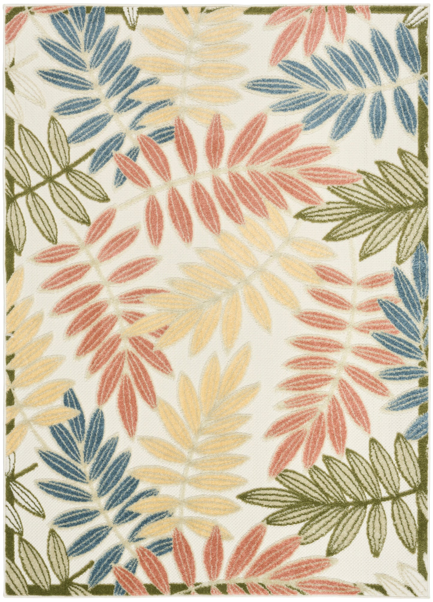 Nourison Aloha 5'3" x 7'5" Ivory Rose Modern Rug