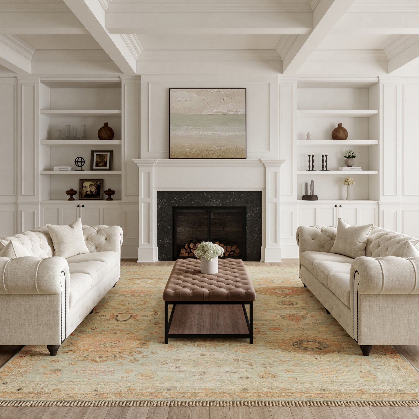 Nourison Heritage Vine 10' x 14' Light Blue Vintage Indoor Rug