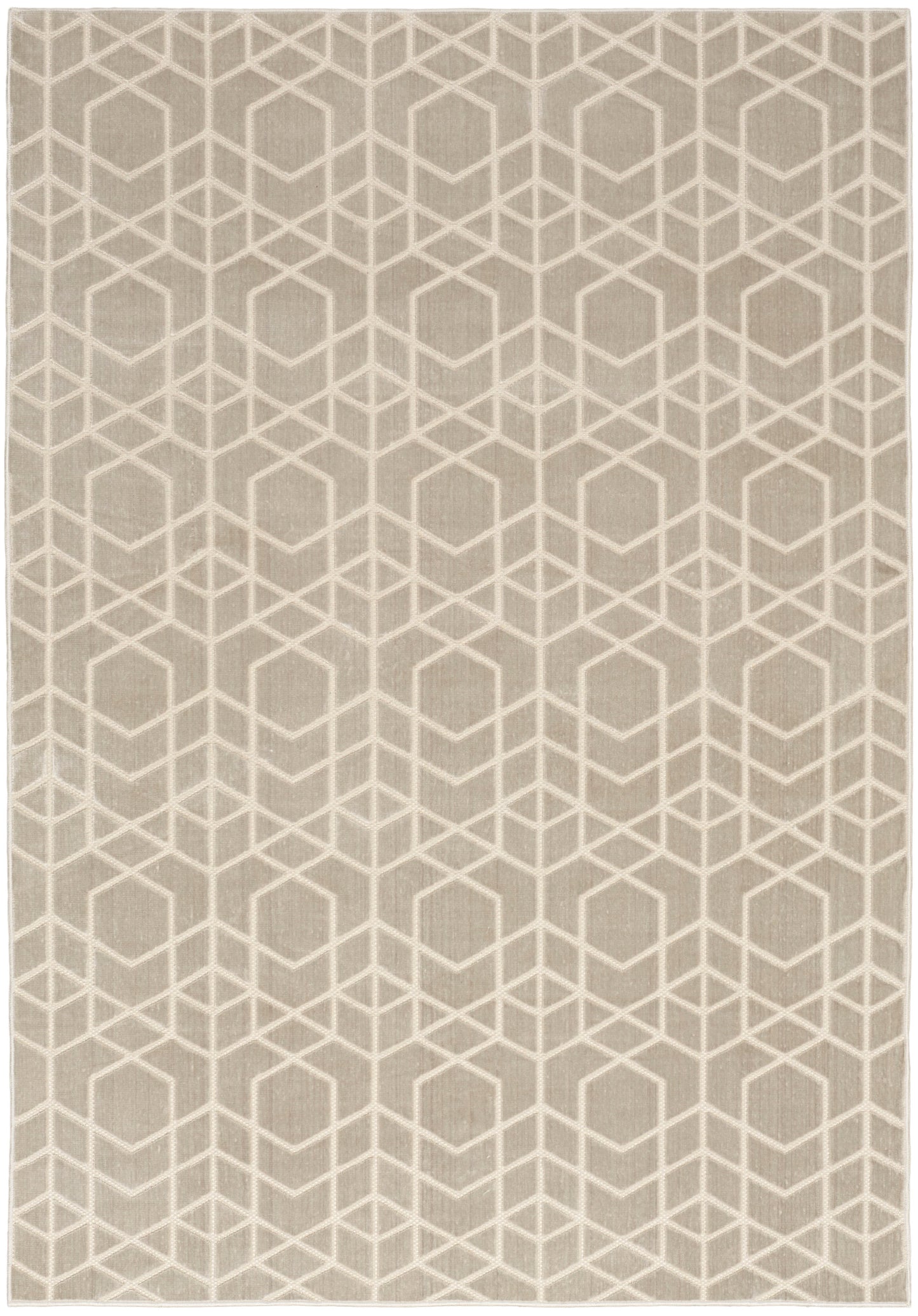 Nourison Washable Charm 4' x 6' Silver Ivory Modern Indoor Rug