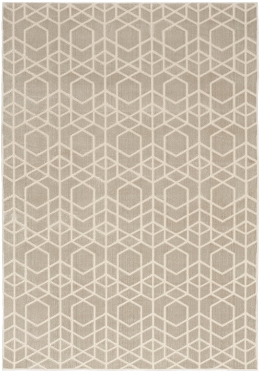 Nourison Washable Charm 4' x 6' Silver Ivory Modern Indoor Rug