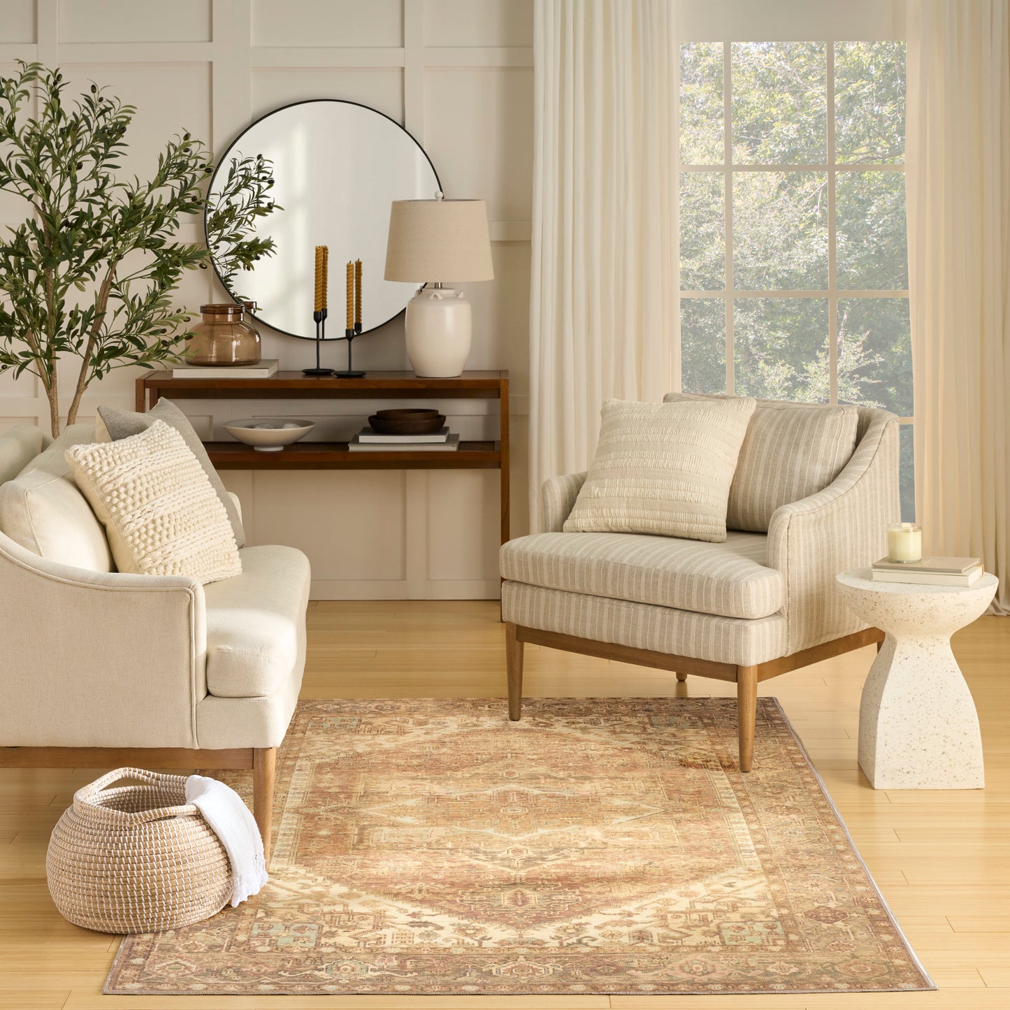 Nourison Vintage Washables 4' x 6' Gold Vintage Indoor Rug