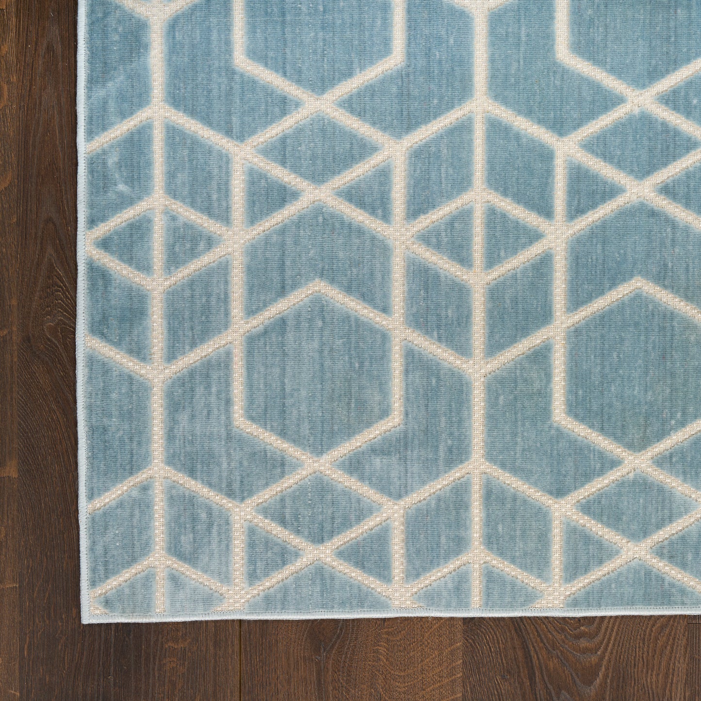 Nourison Washable Charm 9' x 12' Blue Ivory Modern Indoor Rug