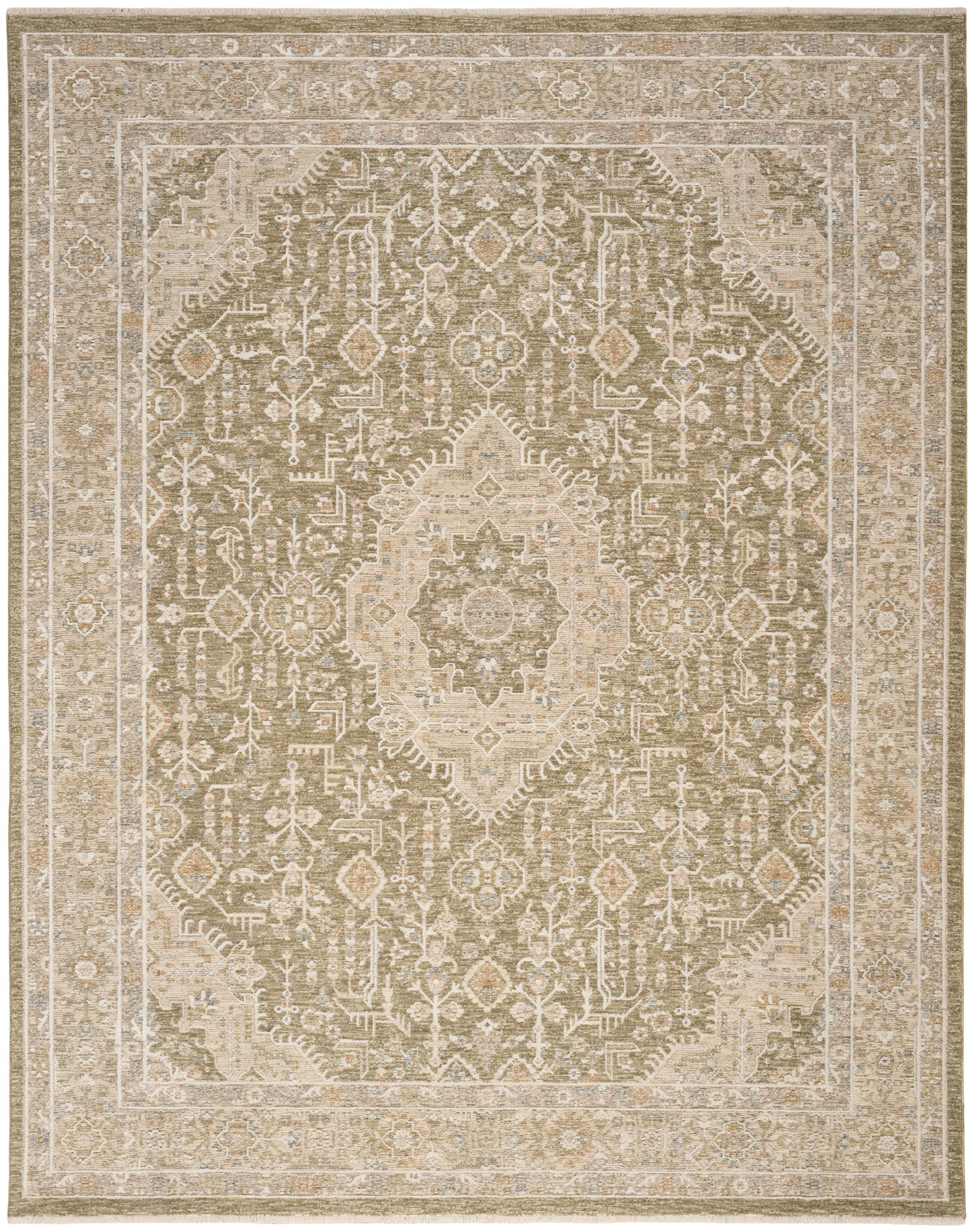 Nourison Retreat 9'6" x 13'2" Green Vintage Indoor Rug