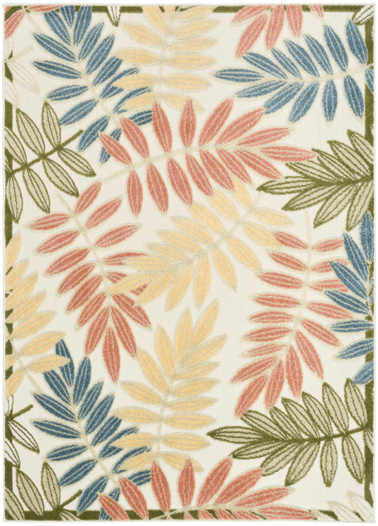 Nourison Aloha 3'6" x 5'6" Ivory Rose Modern Rug