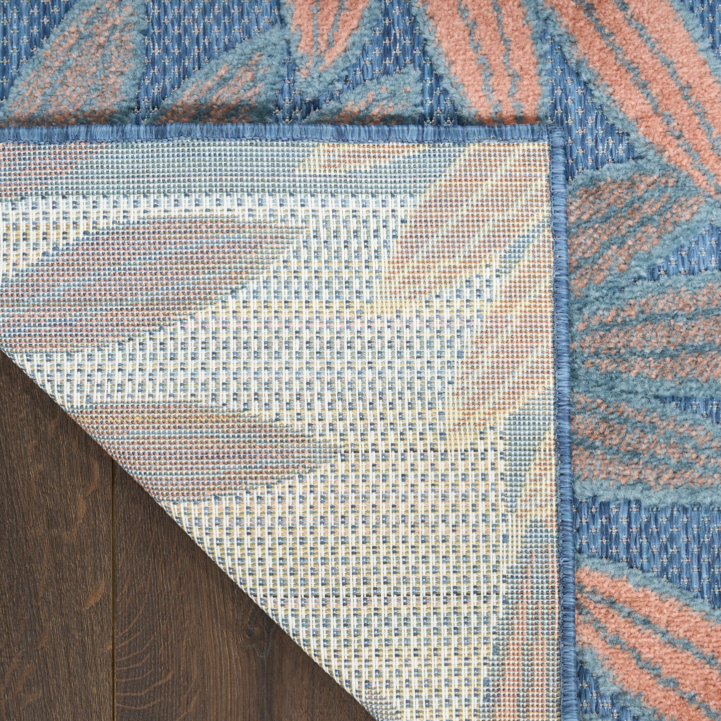 Nourison Aloha 5'3" x 7'5" Blue Rose Modern Rug