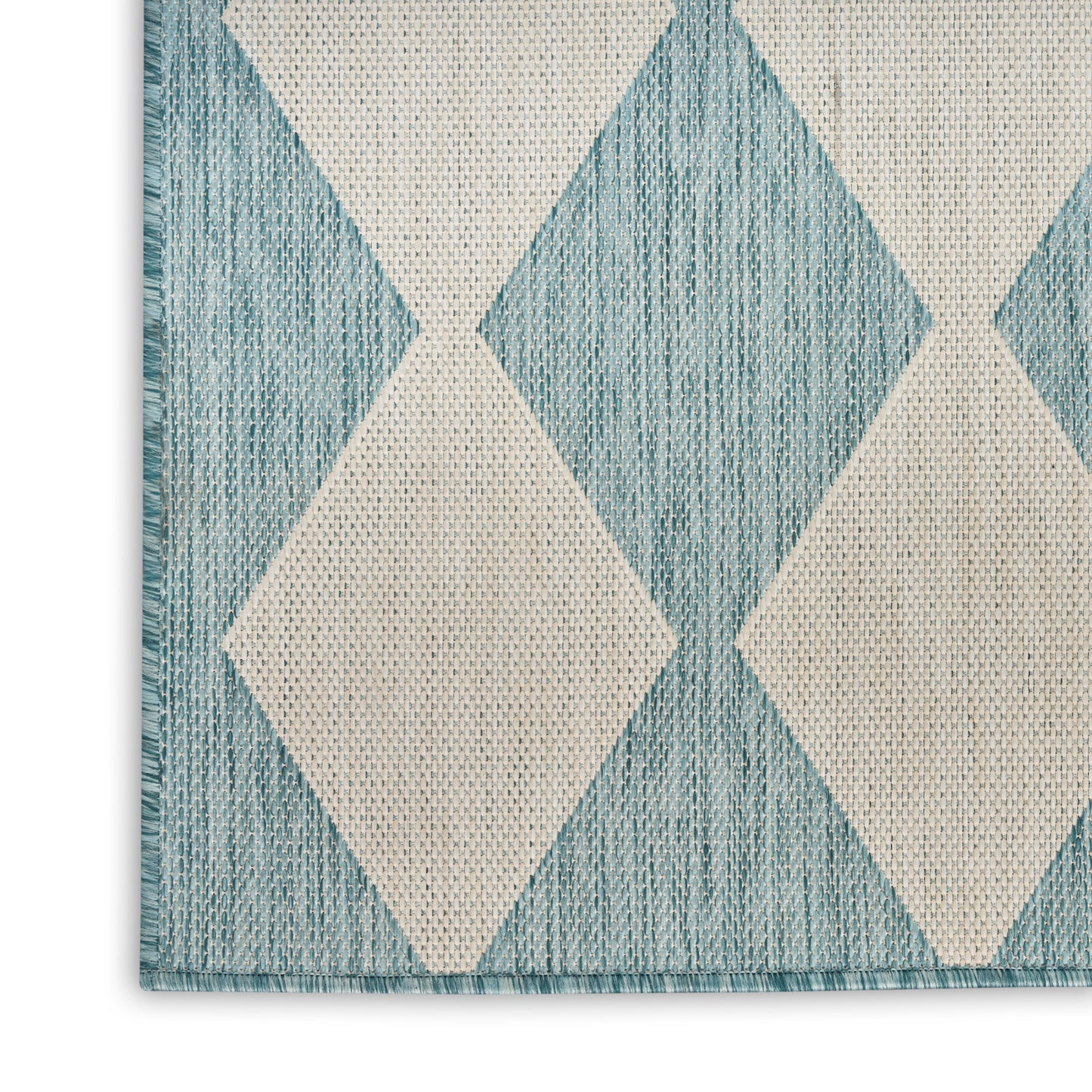 Nourison Positano 2'2" x 12' Aqua Modern Rug