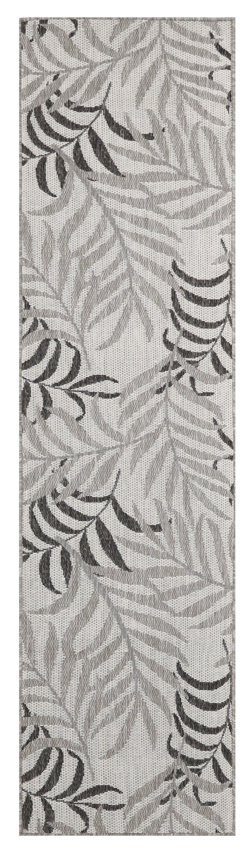 Nourison Garden Oasis 2' x 6' Grey Tropical Rug
