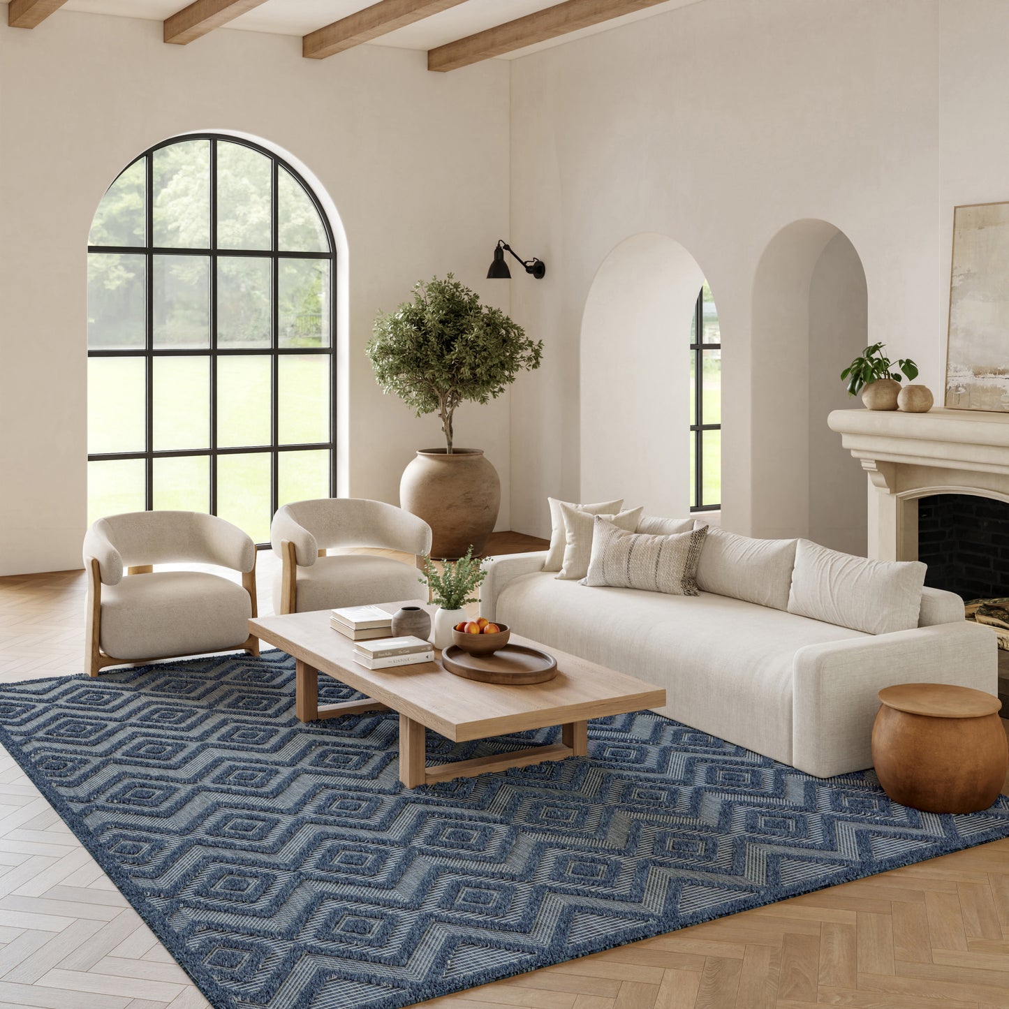 Nourison Versatile 9' x 12' Navy Blue Modern Rug