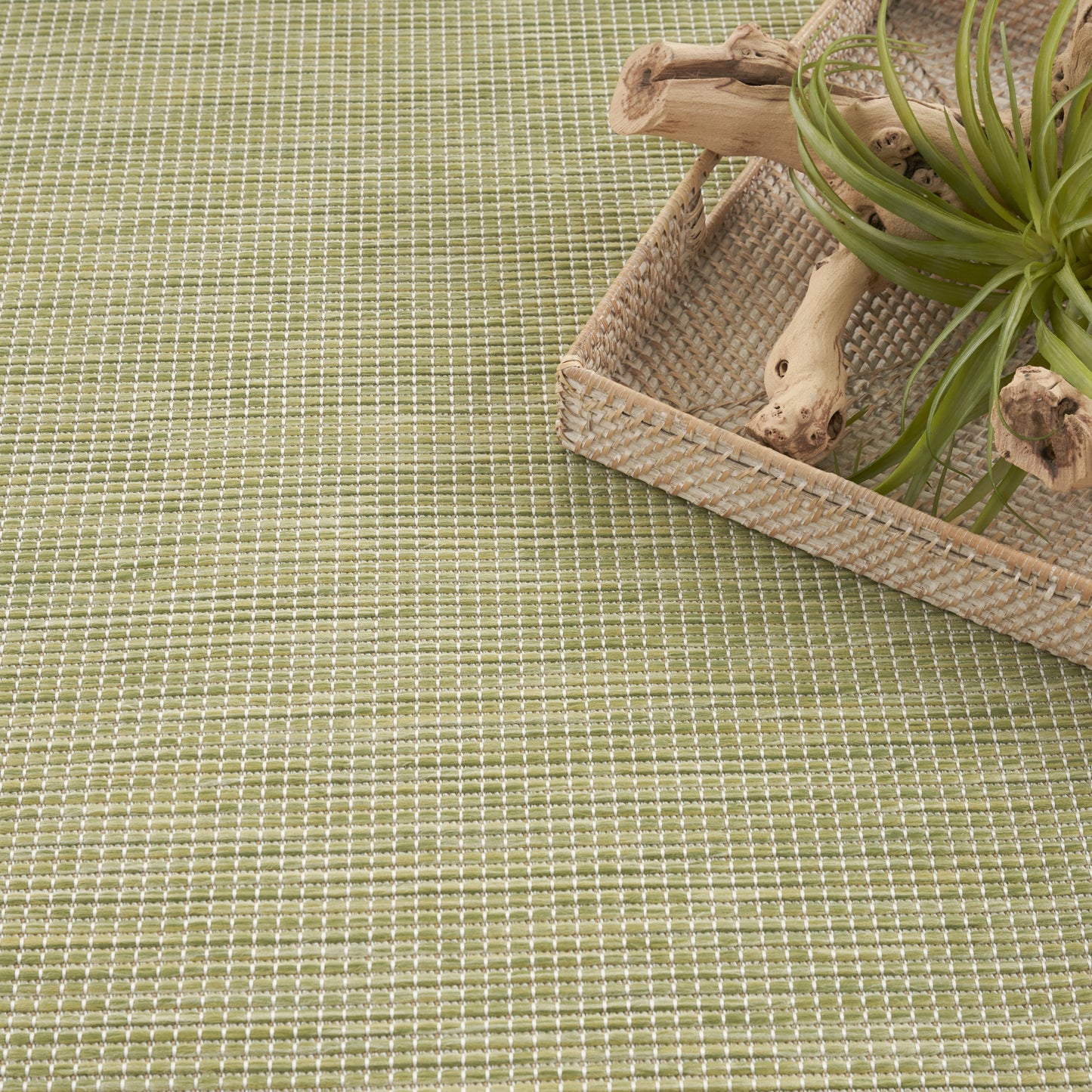 Nourison Positano 6' x Round Green Modern Rug