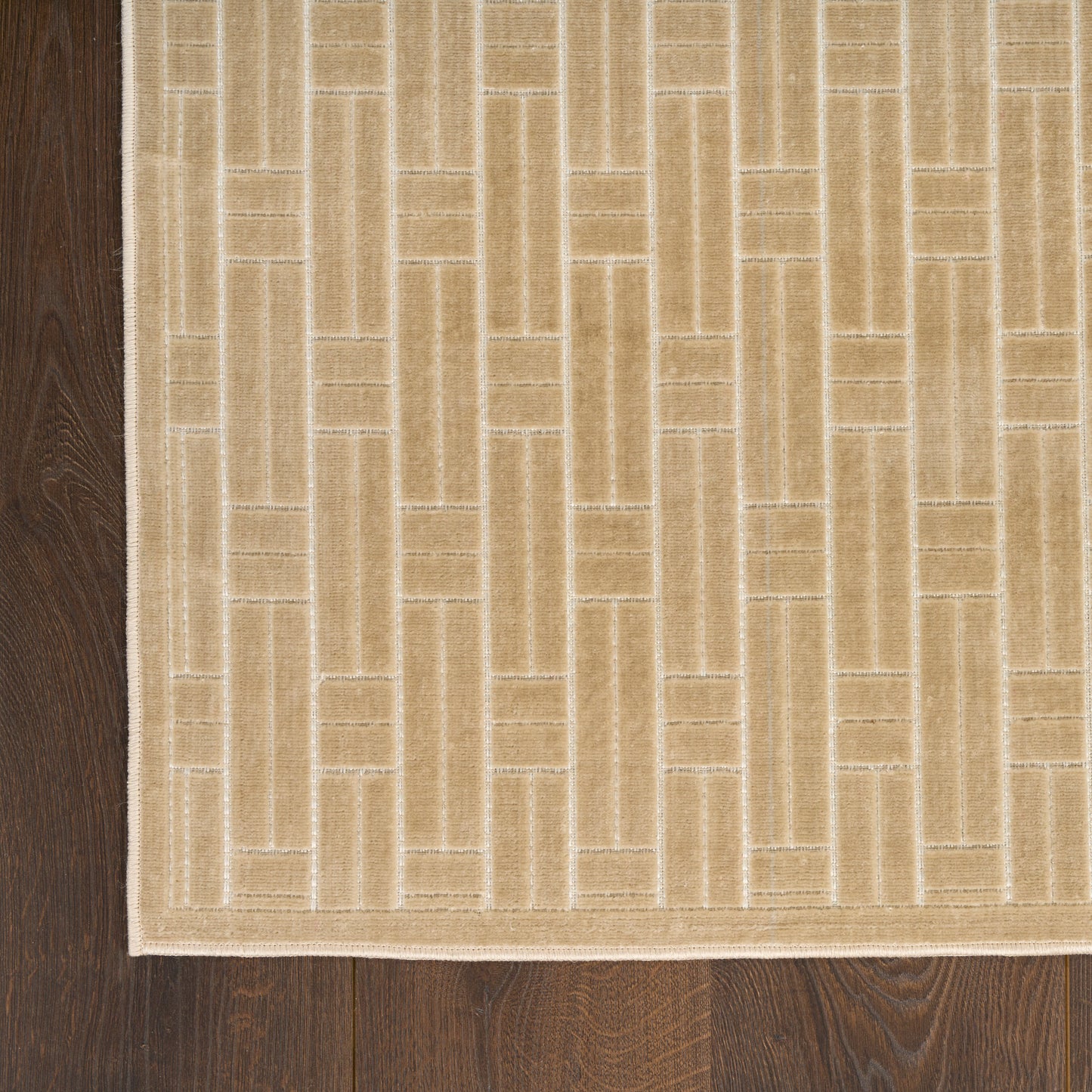 Nourison Washable Charm 2'2" x 10' Beige Ivory Modern Indoor Rug
