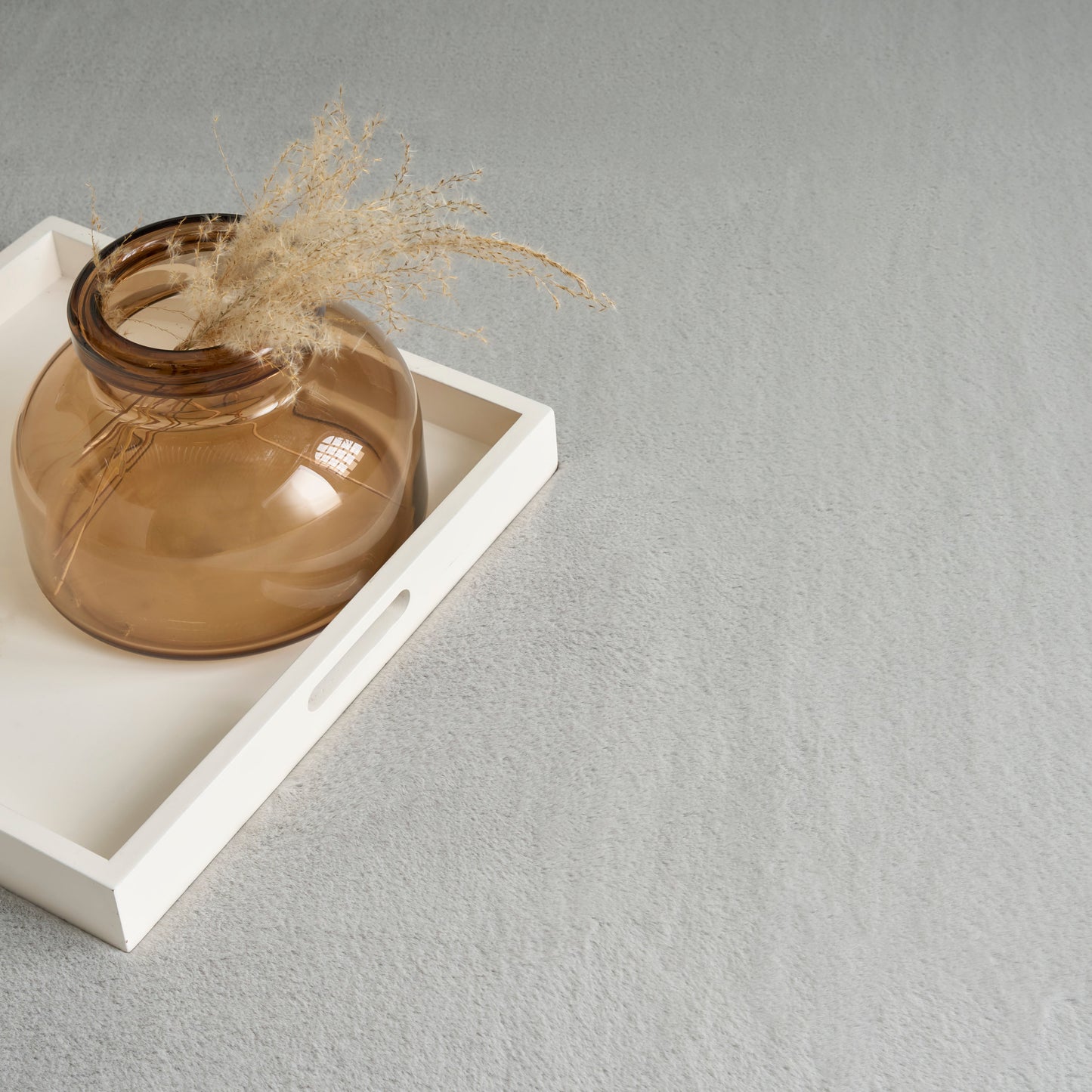 Nourison Soft Plush Rabbit Fur 5' x 7' Silver Contemporary Indoor Rug