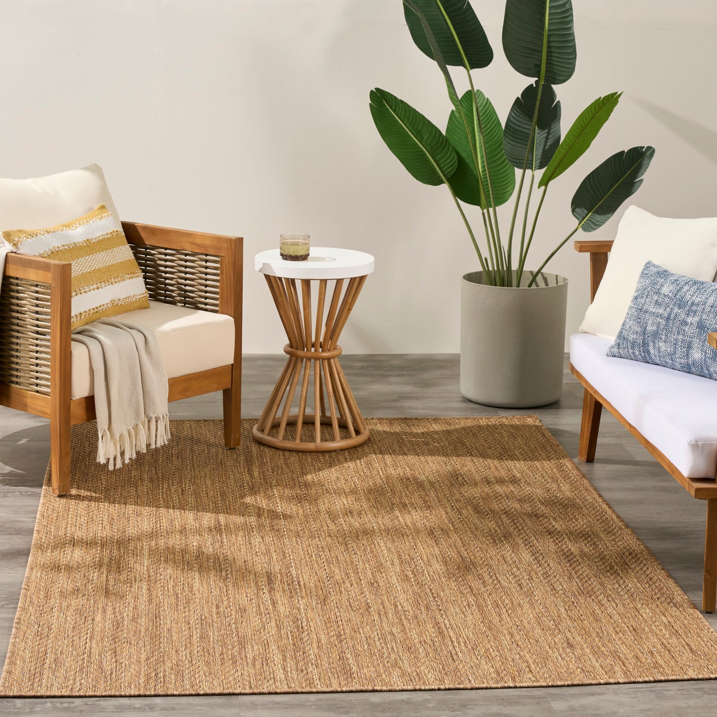 Nourison Horizon Indoor/Outdoor 6' x 9' Natural Modern Rug