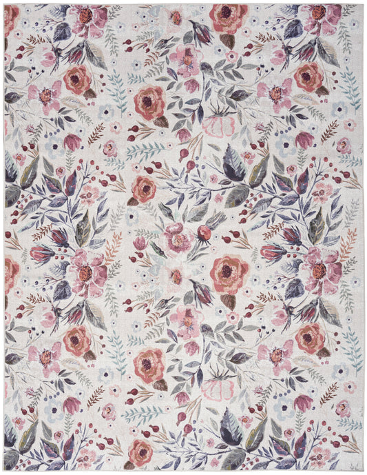 Nourison Nourison Washables 9'2" x 12' Ivory Pink Vintage Indoor Rug