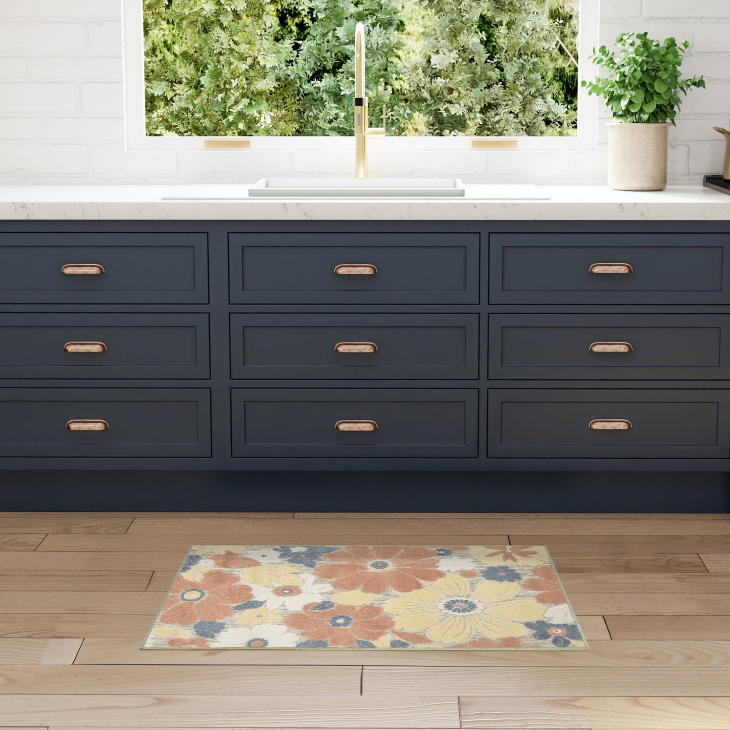 Nourison Aloha 2'8" x 4' Rose Modern Rug