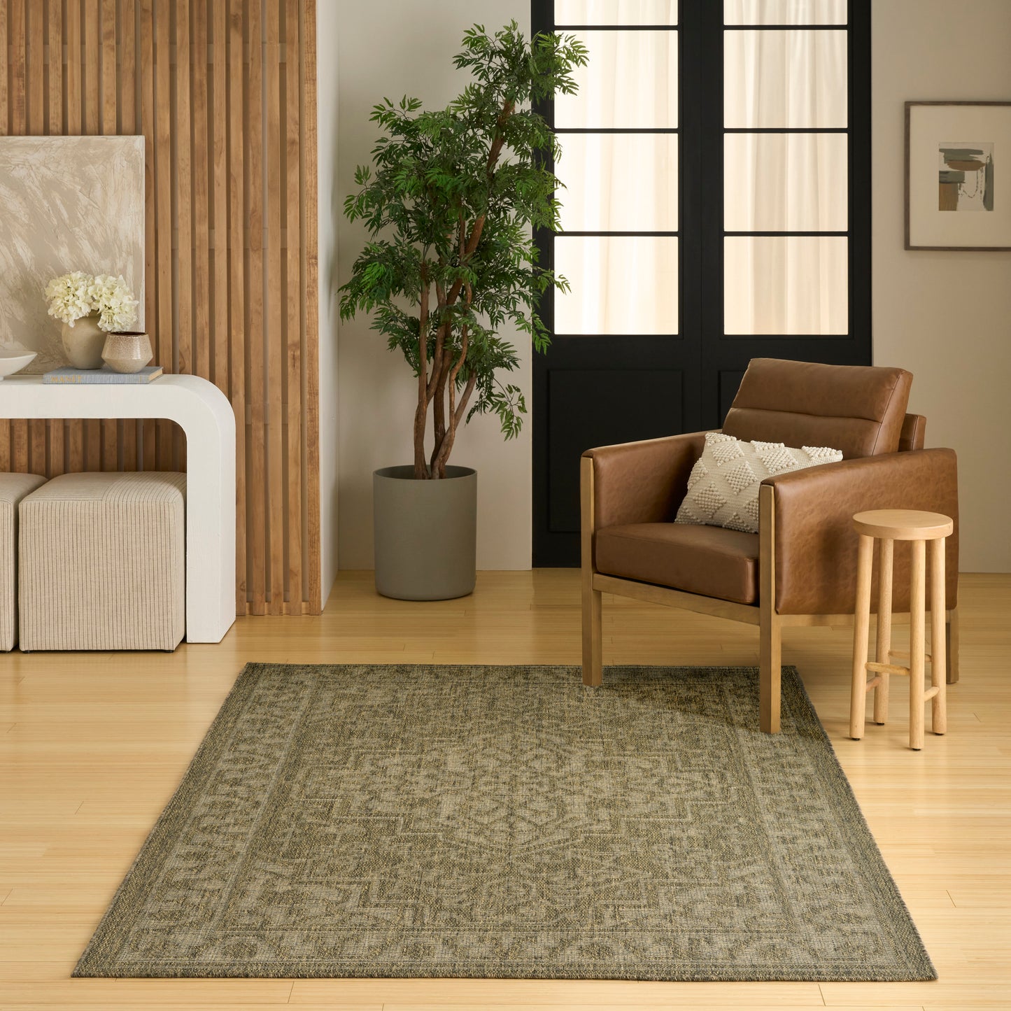 Nourison Tulum 6' x 9' Olive Outdoor Rug