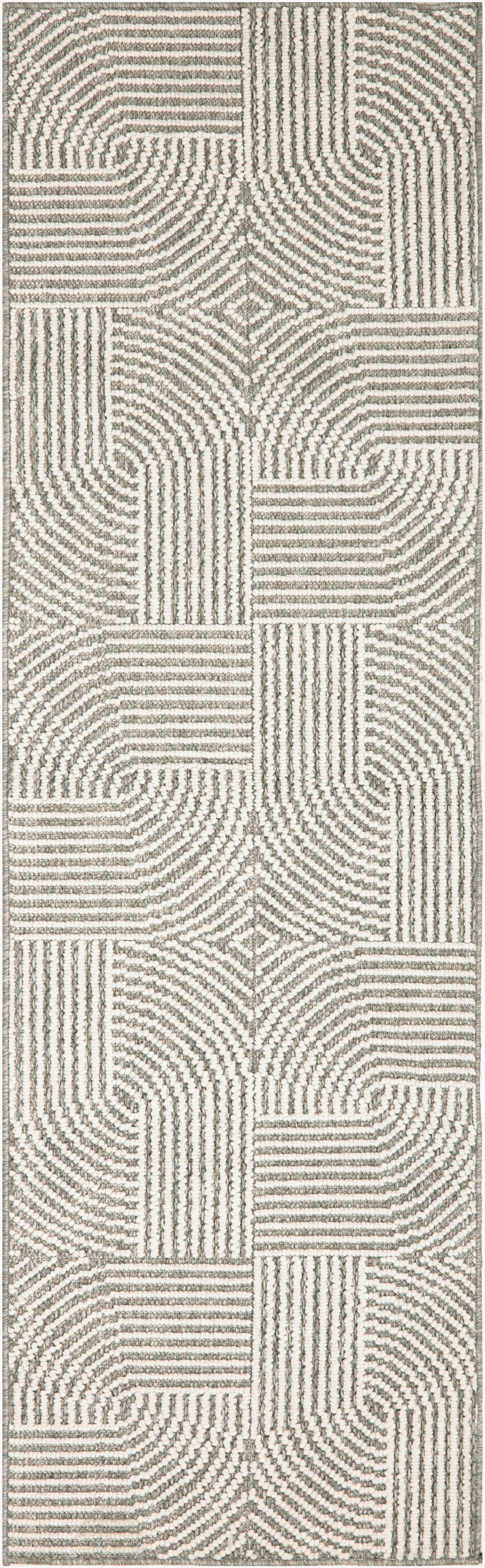 Nourison Natural Texture 2'3" x 7'6" Grey Ivory Modern Indoor Rug