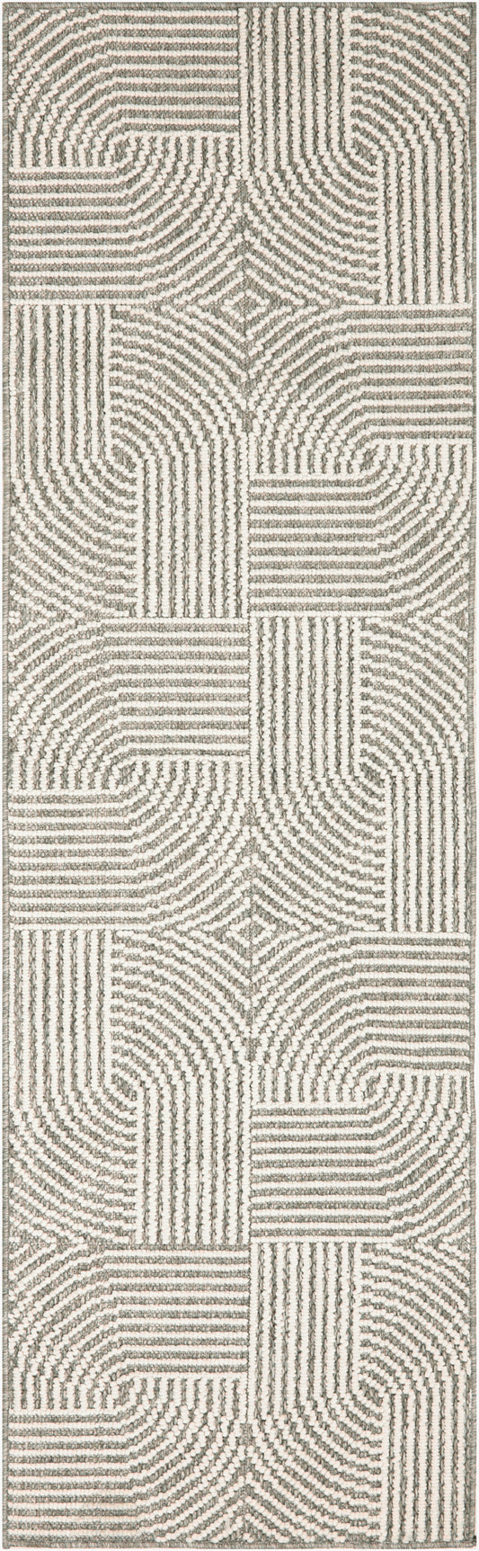 Nourison Natural Texture 2'3" x 7'6" Grey Ivory Modern Indoor Rug