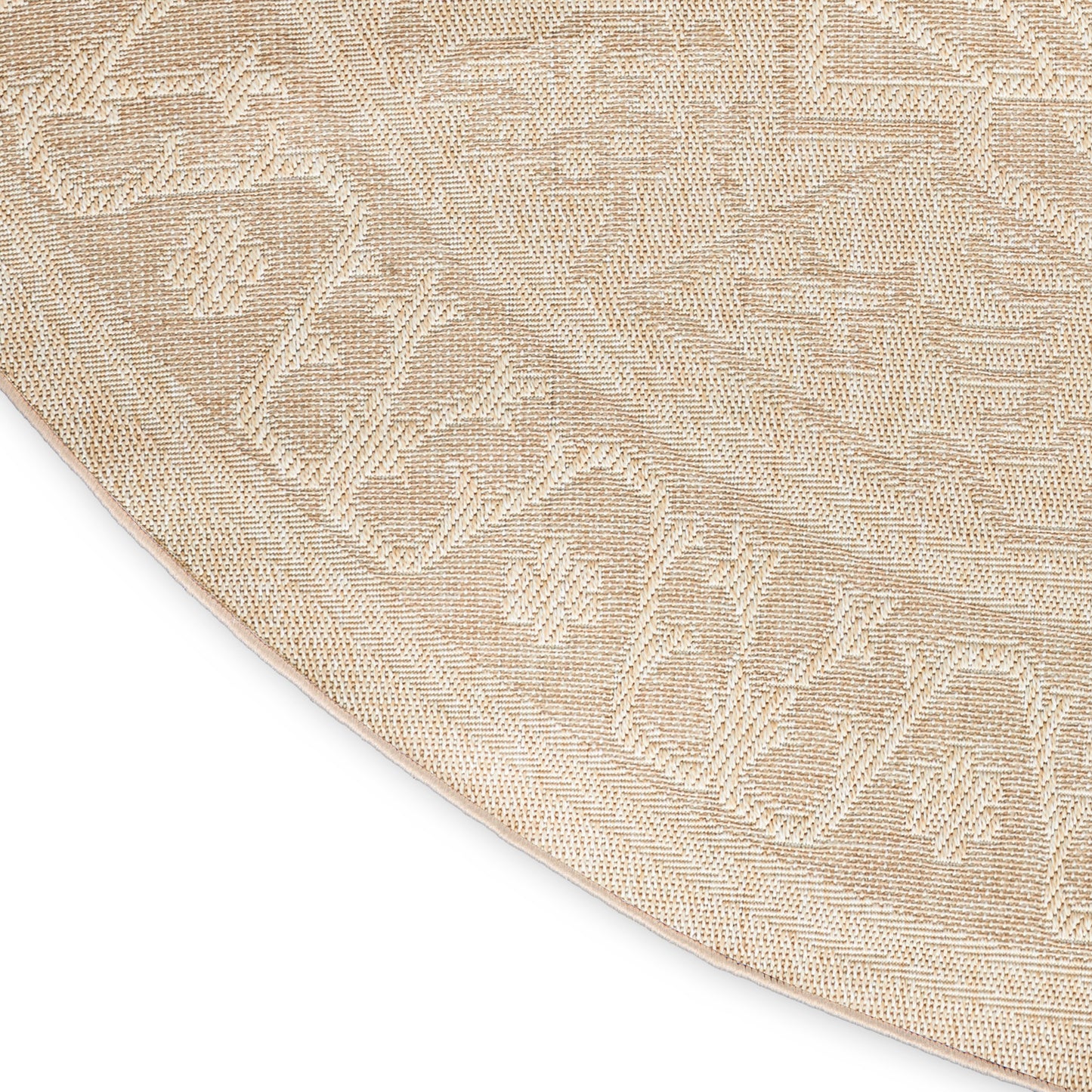 Nourison Tulum 8' x Round Cream Outdoor Rug