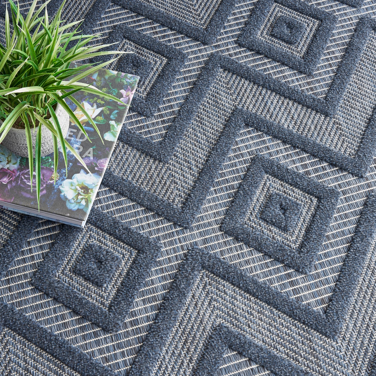 Nourison Versatile 9' x 12' Navy Blue Modern Rug
