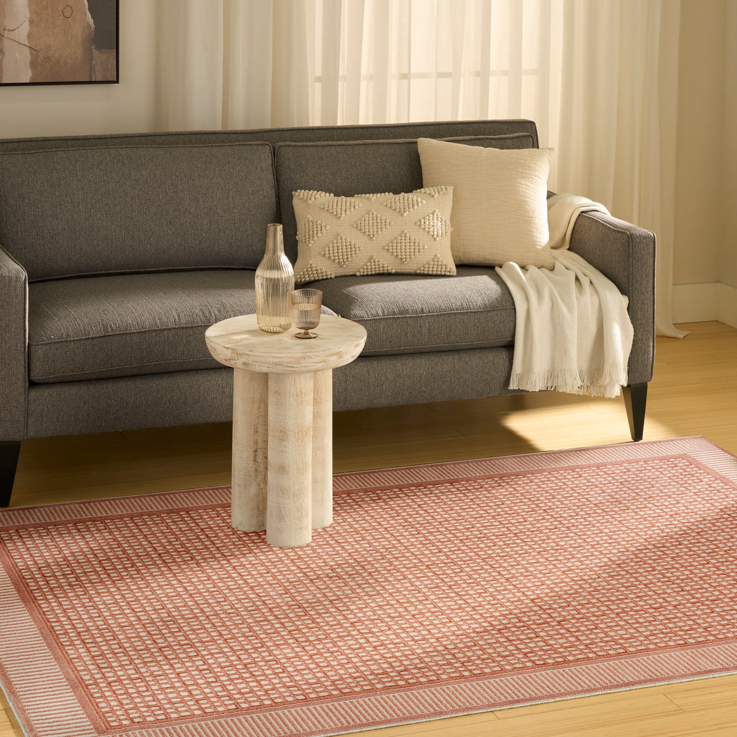 Nourison Nordic 4' x 6' Brick Ivory Modern Indoor Rug
