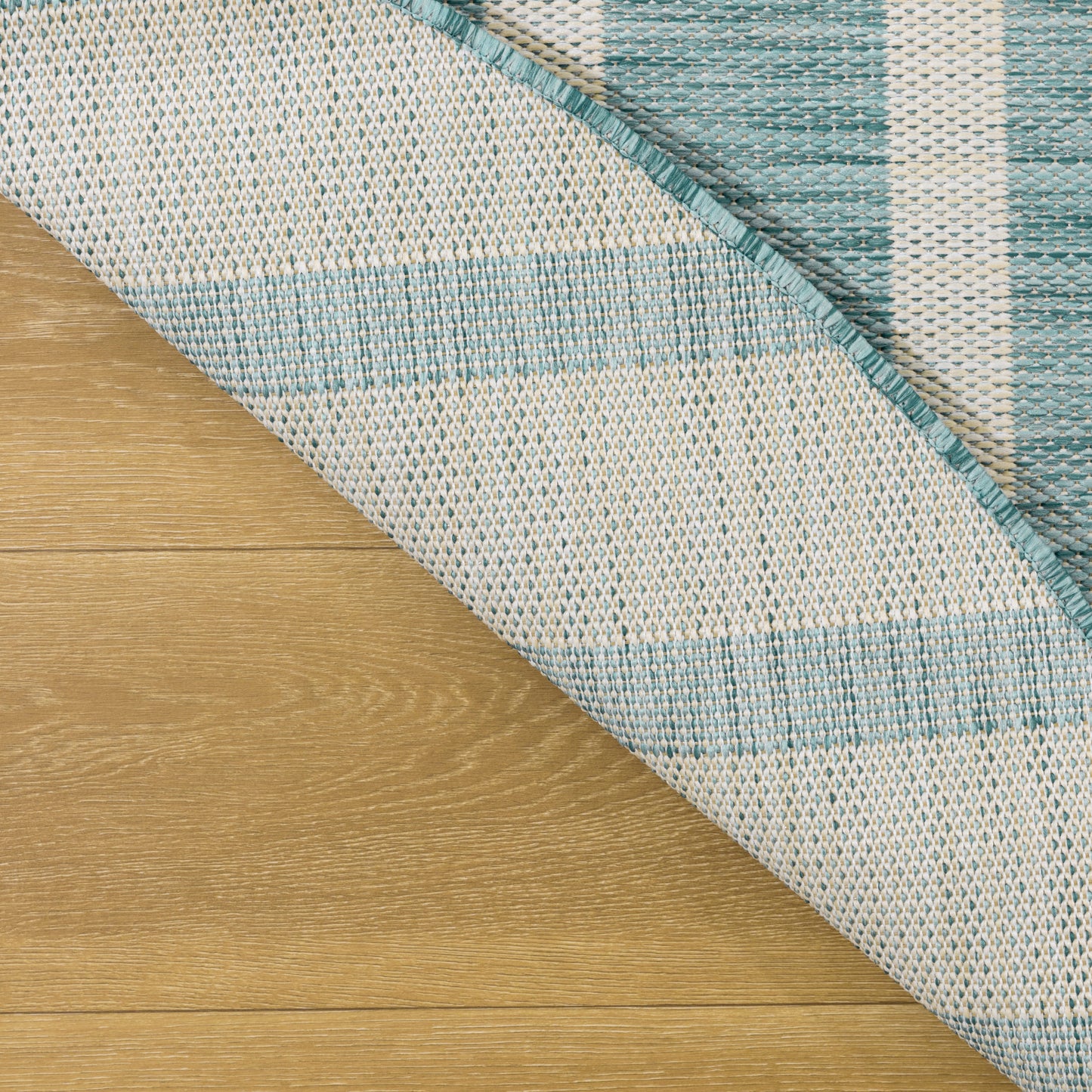 Nourison Positano 6' x Round Aqua Ivory Modern Rug