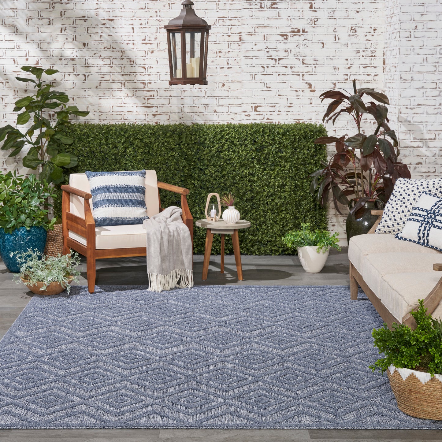 Nourison Versatile 9' x 12' Denim Blue Modern Rug
