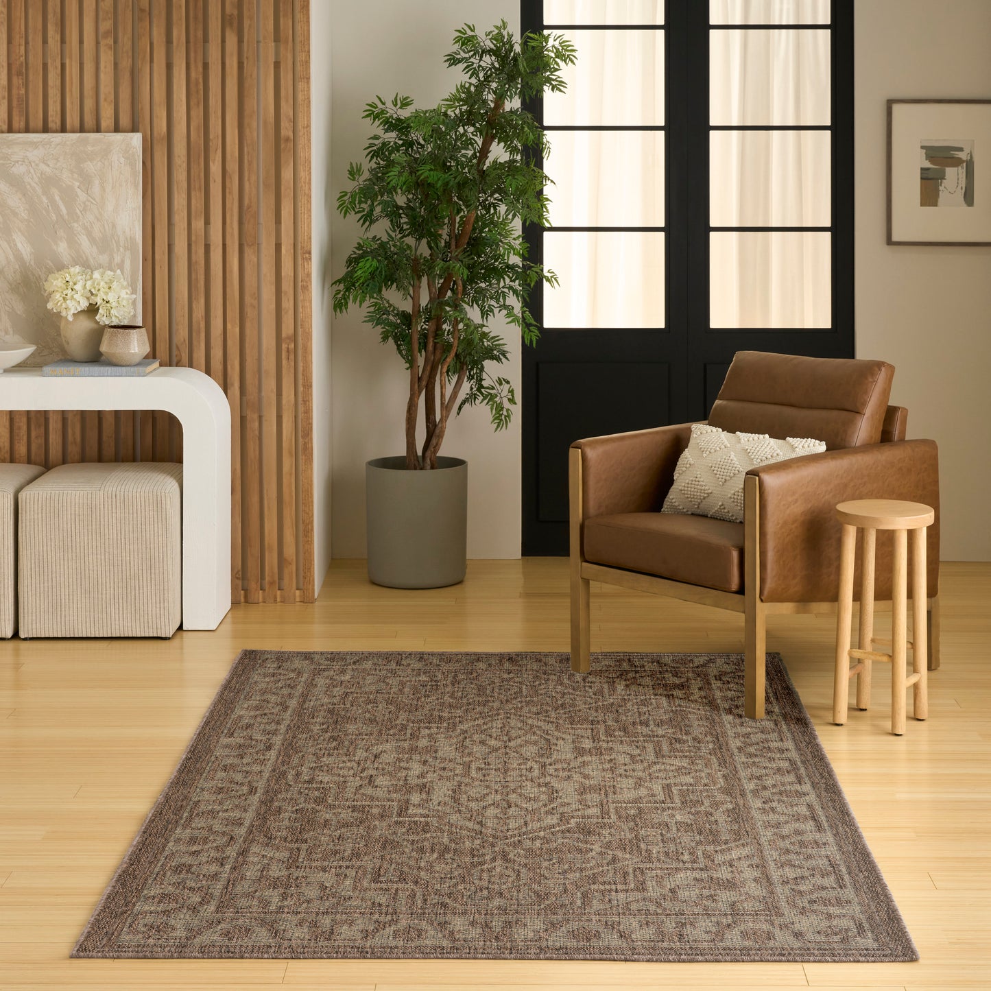 Nourison Tulum 6' x 9' Brown Outdoor Rug
