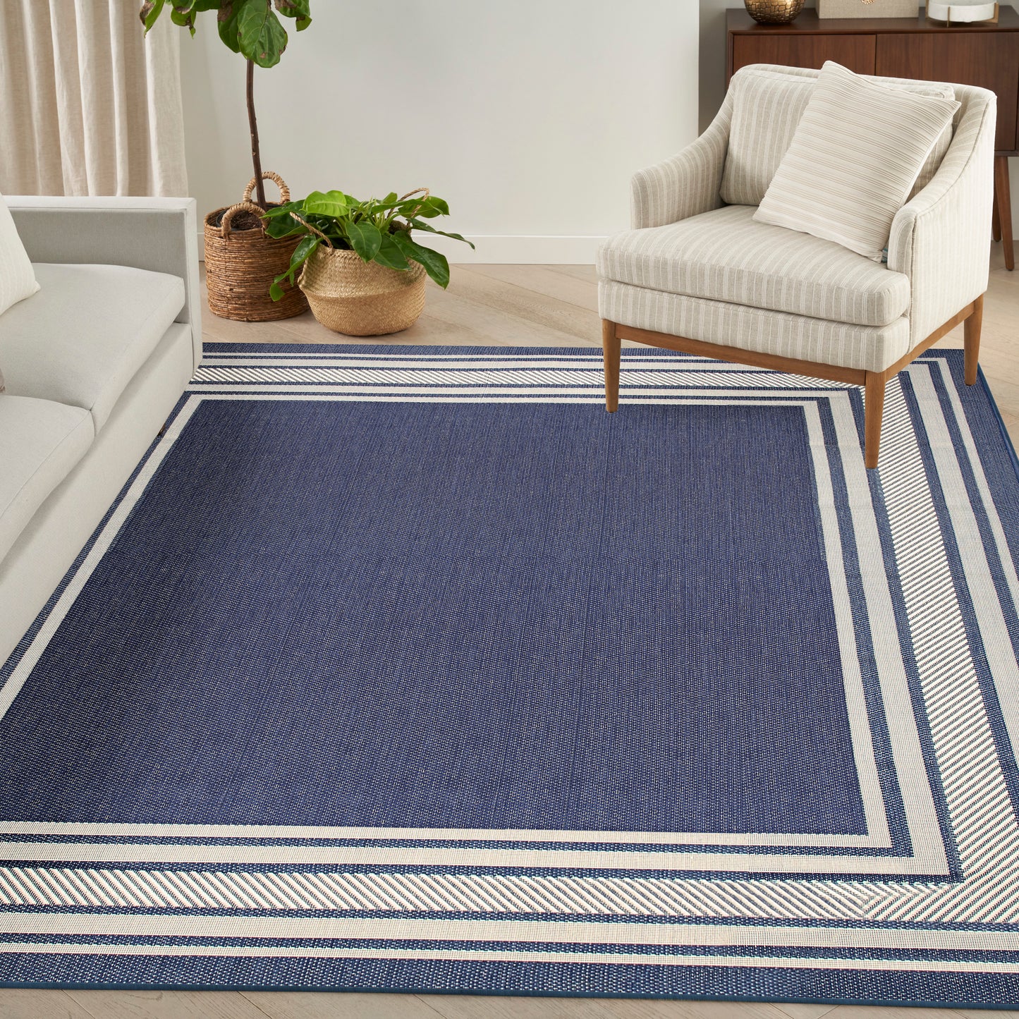 Nourison Horizon Indoor/Outdoor 10' x 14' Navy Modern Rug