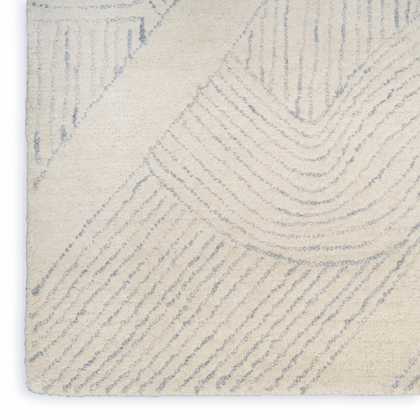 DKNY Pure Patterns 2'3" x 7'6" Ivory Grey Modern Indoor Rug