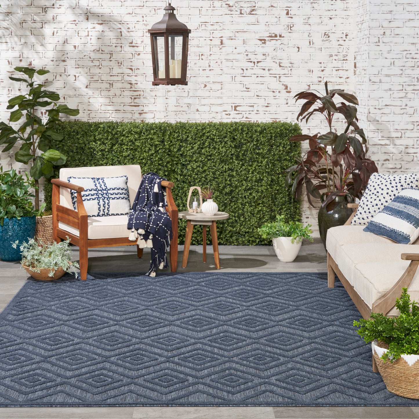 Nourison Versatile 9' x 12' Navy Blue Modern Rug