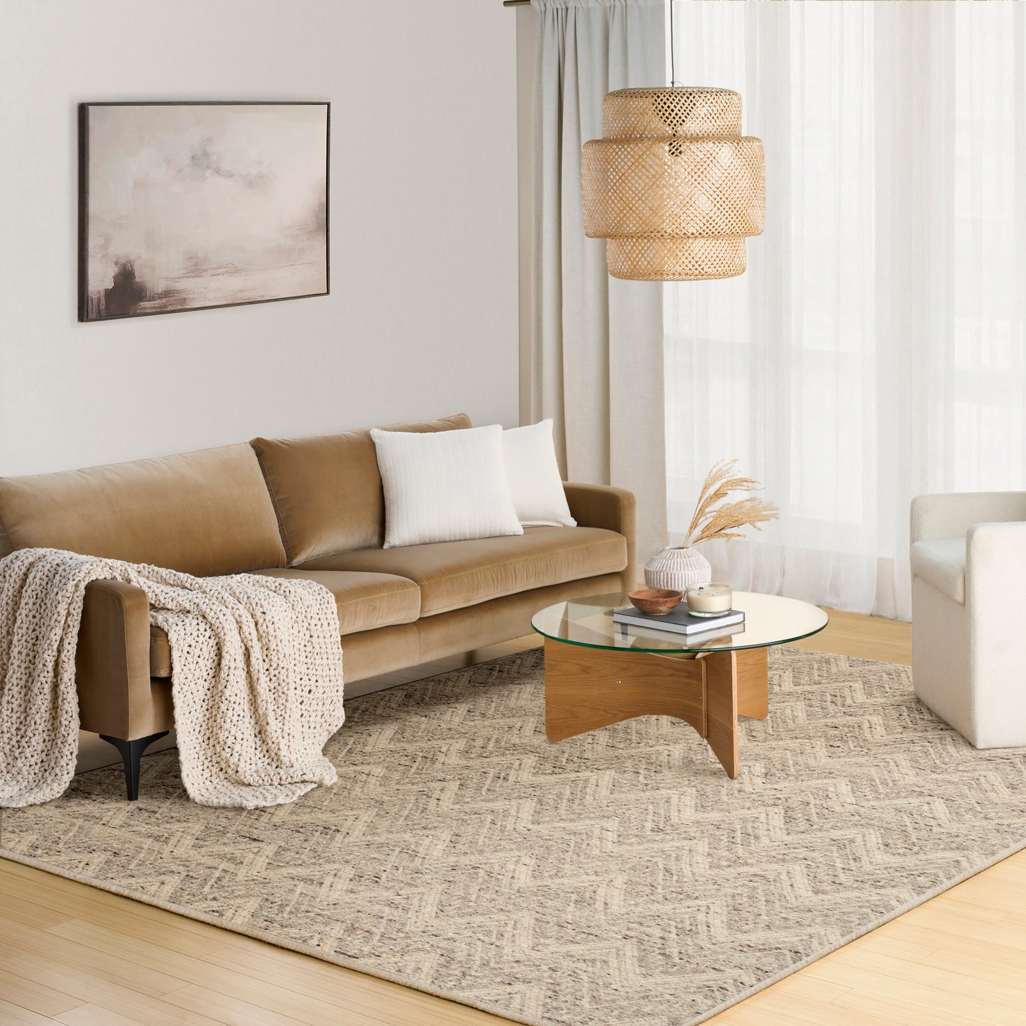 DKNY Pure Purl 7'9" x 9'9" Grey Ivory Modern Indoor Rug