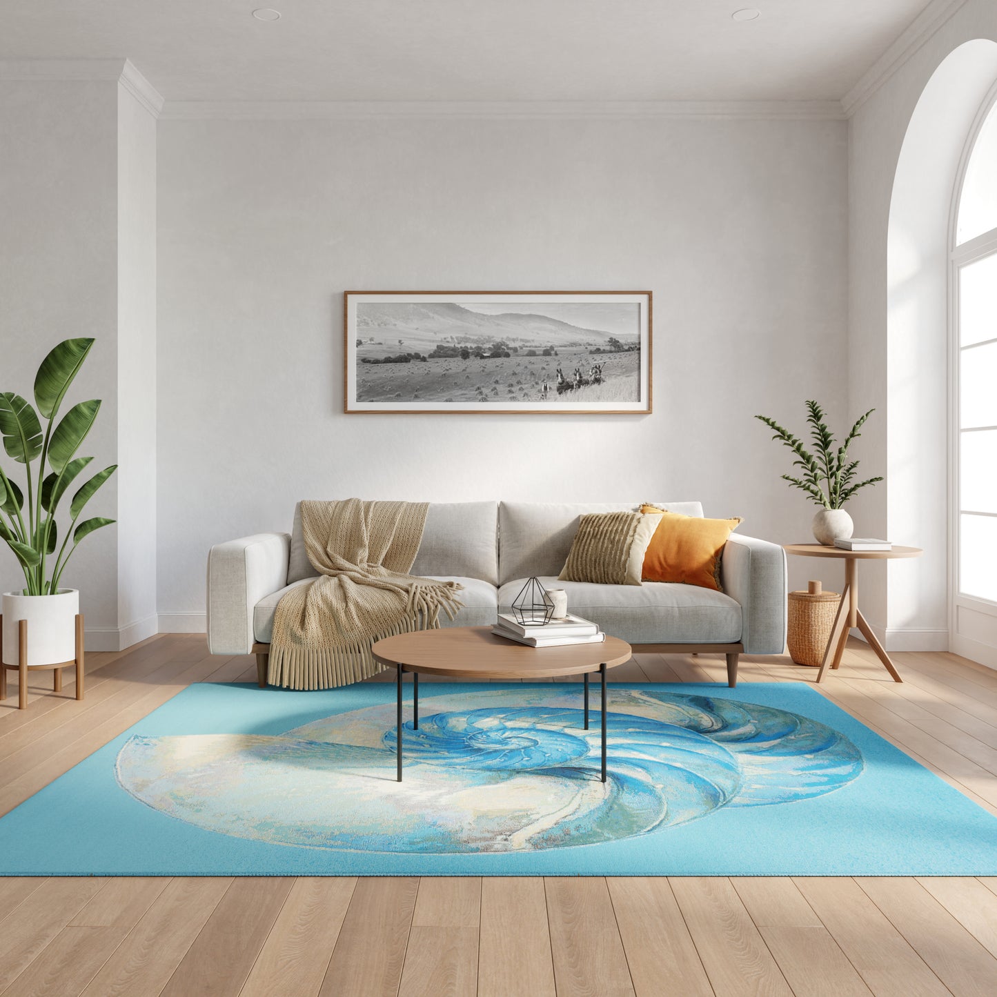 Nourison Color Splash 5'3" x 7'3" Blue Ivory Coastal, Nautical & Beach Rug