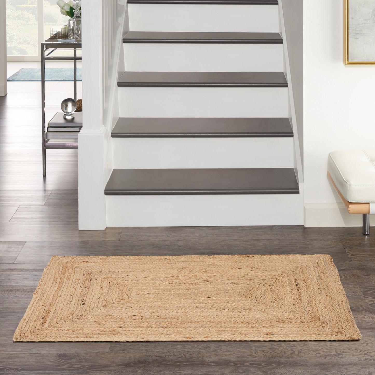 Nourison Natural Jute 2' x 3' Natural Farmhouse Indoor Rug