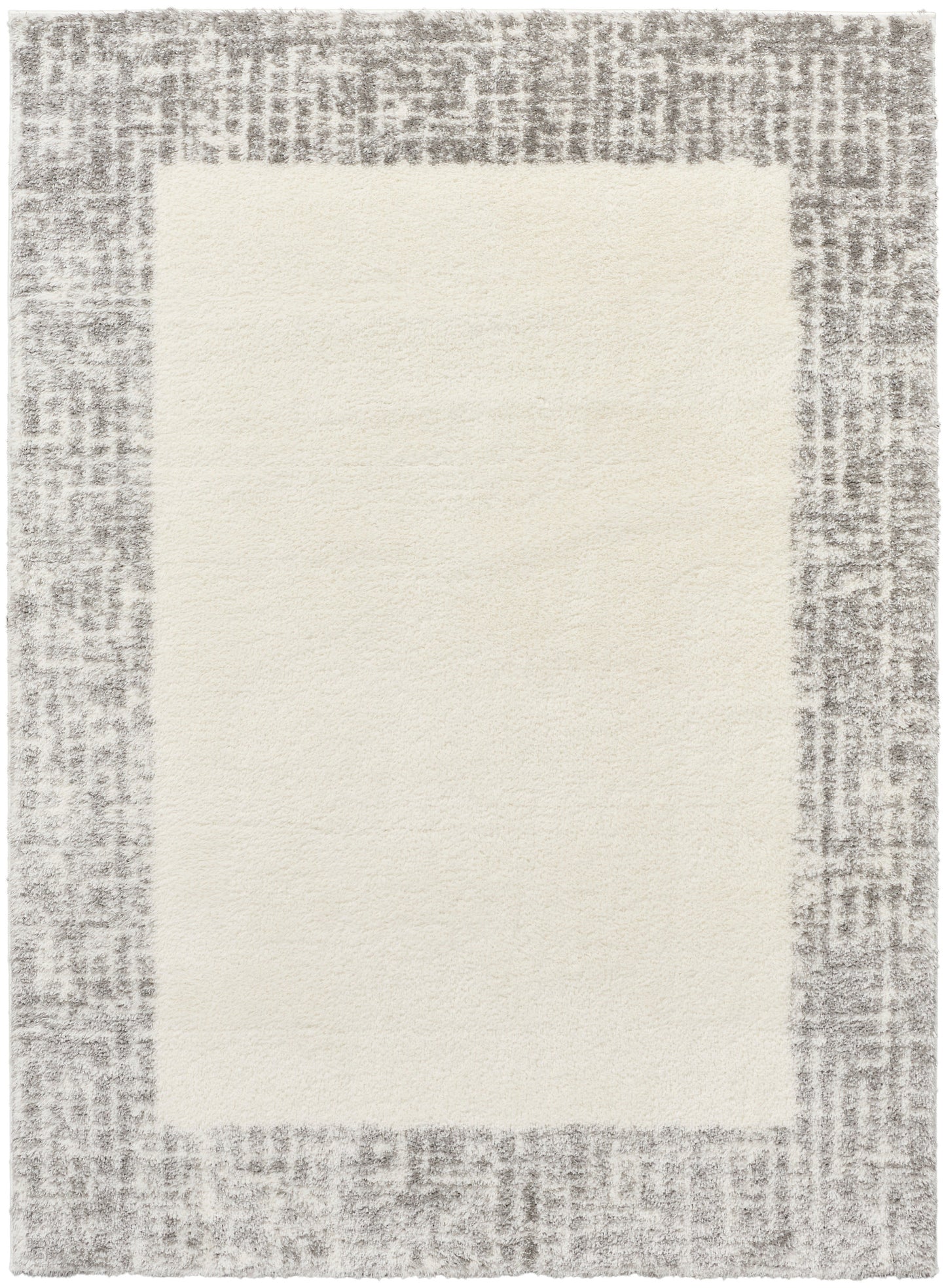 Nourison Pacific Shag 7'10" x 9'10" Ivory Grey Shag Indoor Rug