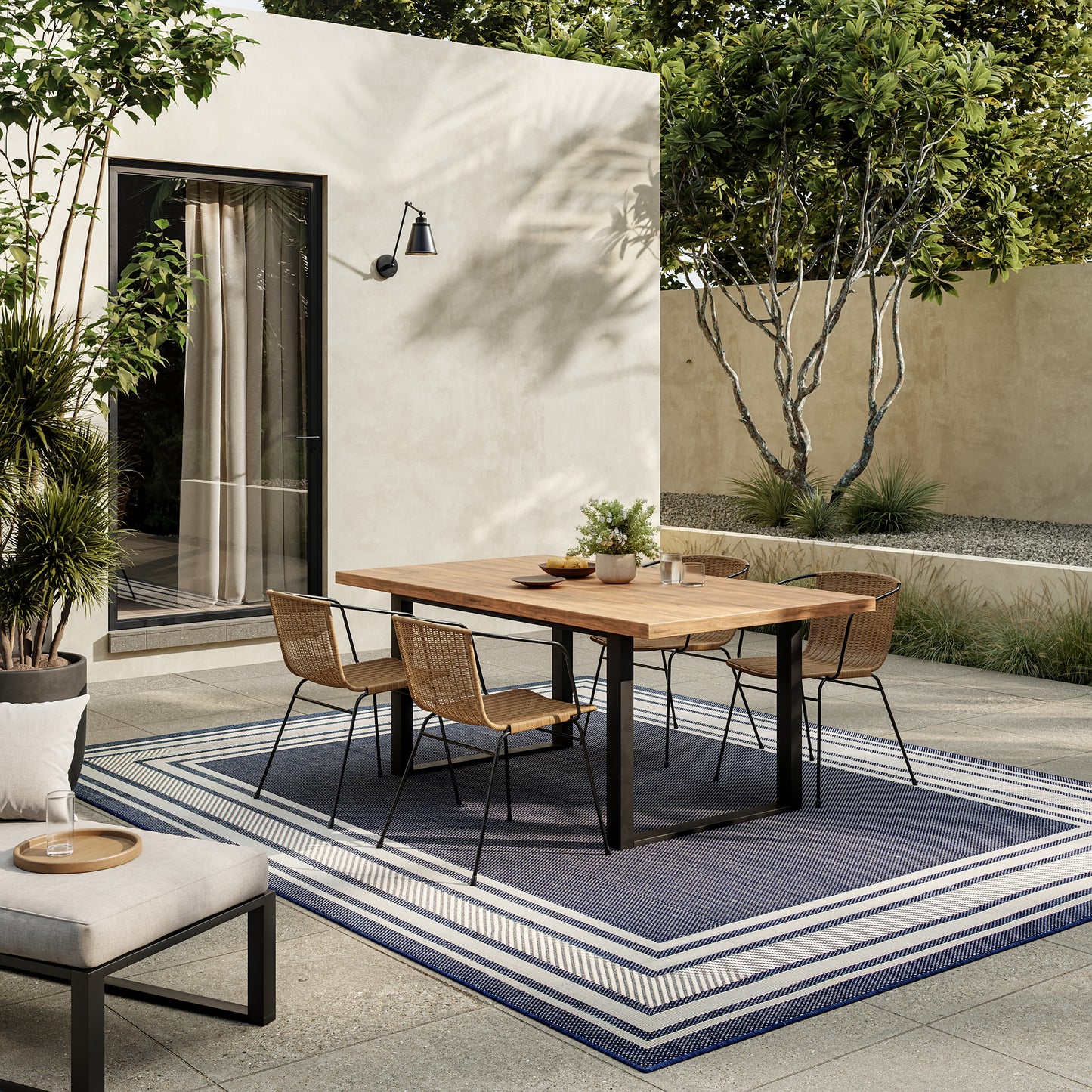 Nourison Horizon Indoor/Outdoor 10' x 14' Navy Modern Rug