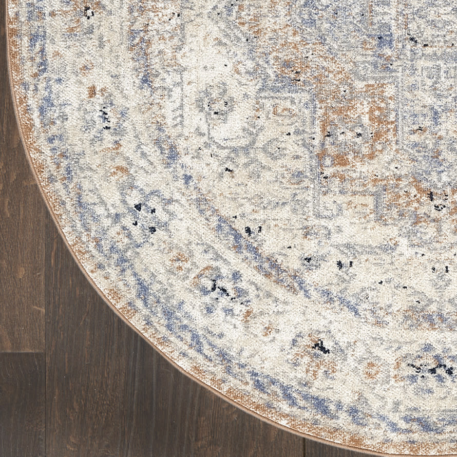 Nourison Nourison Essentials Persian 6' x Round Beige Blue Vintage Rug
