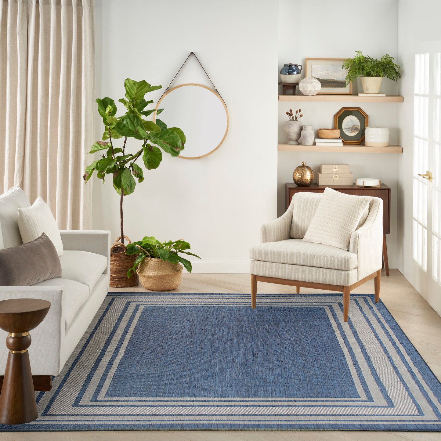 Nourison Horizon Indoor/Outdoor 8' x 10' Denim Modern Rug