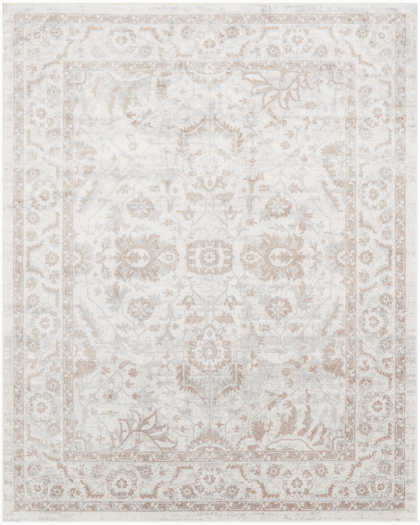 Nourison Astra Machine Washable 9' x 12' Grey Vintage Indoor Rug