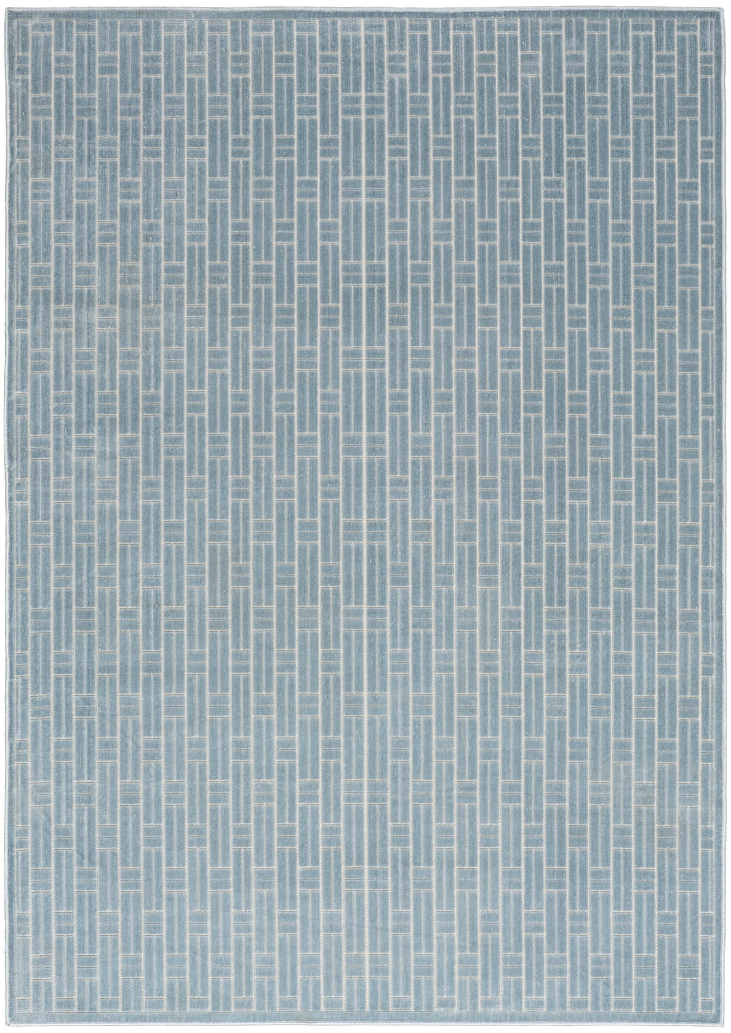 Nourison Washable Charm 5' x 7' Blue Ivory Modern Indoor Rug