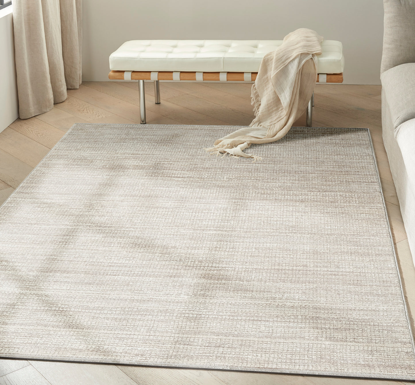 Calvin Klein CK079 Notes 3'11" x 5'11" Ivory Grey Modern Indoor Rug