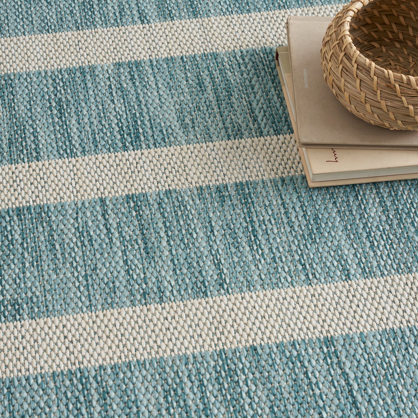 Nourison Positano 10' x 14' Aqua Ivory Modern Rug