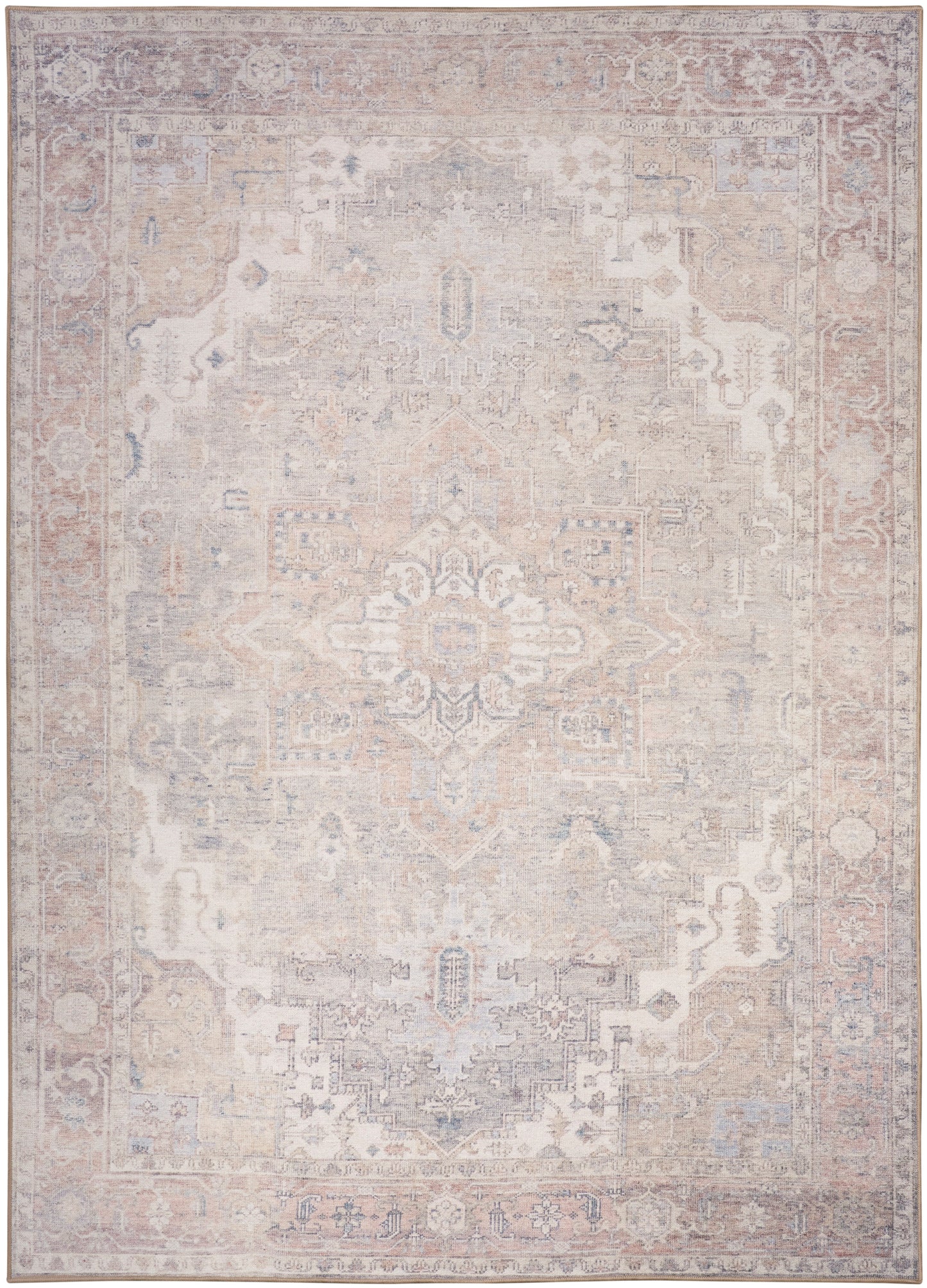 Nourison Vintage Washables 4' x 6' Light Blue Vintage Indoor Rug