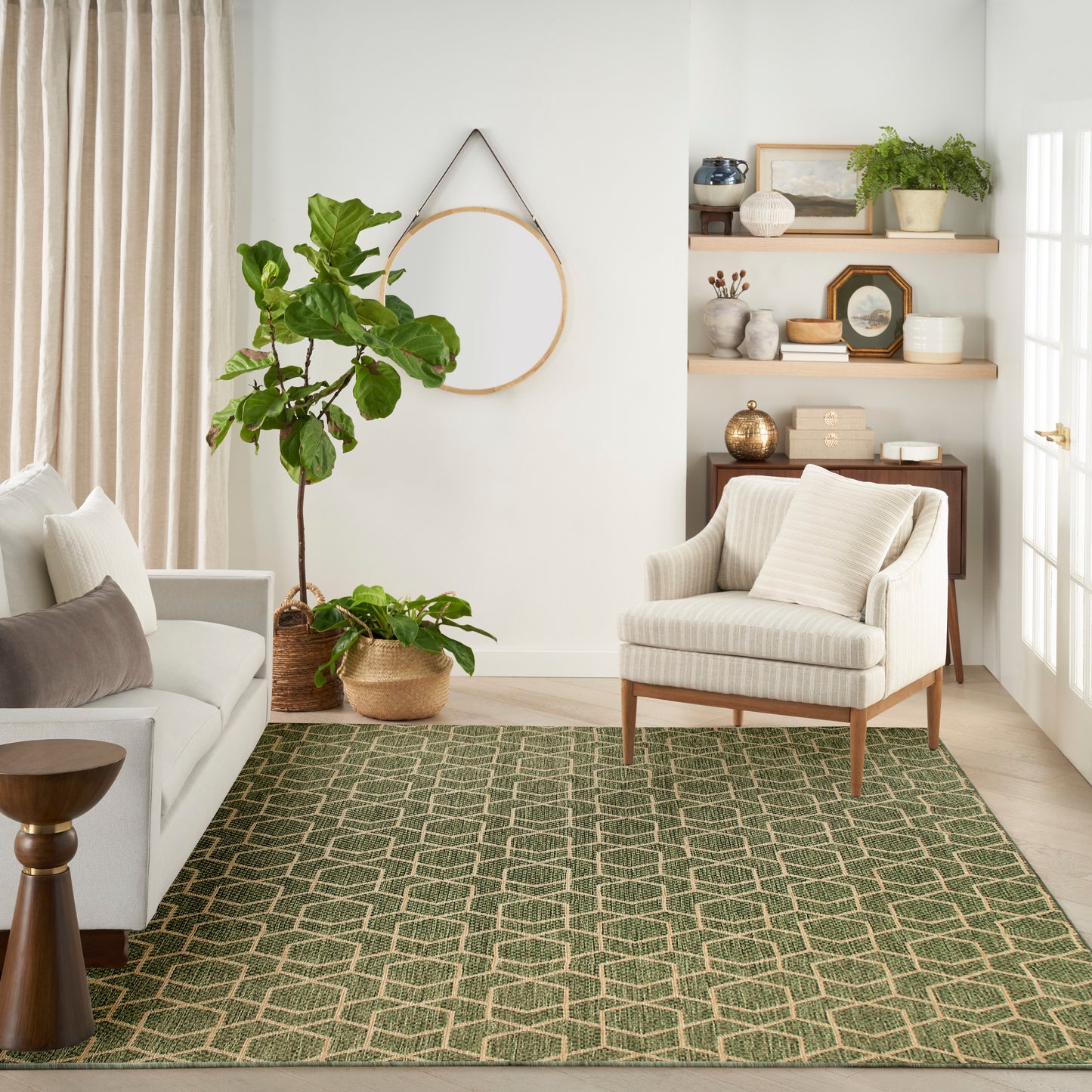 Nourison Horizon Indoor/Outdoor 8' x 10' Green Modern Rug