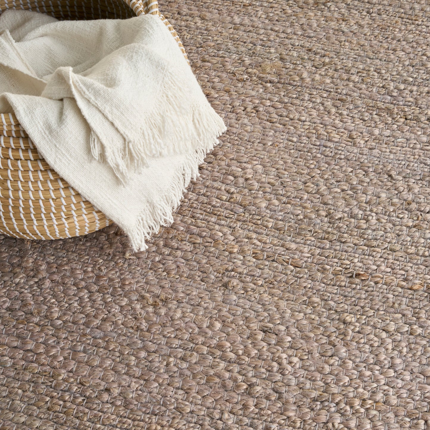 Nourison Natural Jute 10' x 14' Grey Farmhouse Indoor Rug