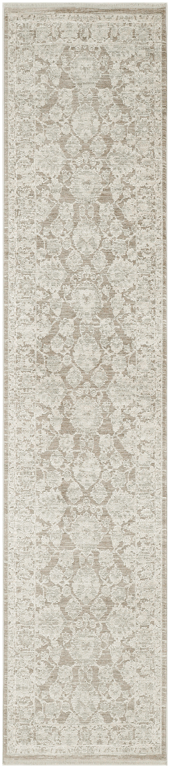 Nourison Shadows 2'2" x 10' Ivory Mocha Vintage Indoor Rug