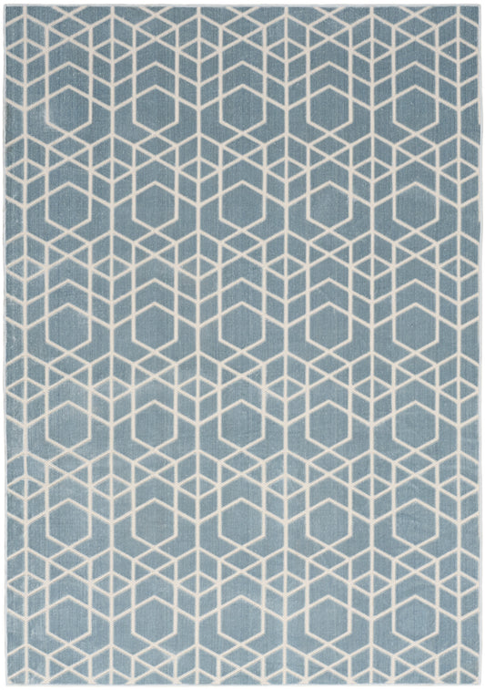 Nourison Washable Charm 6' x 9' Blue Ivory Modern Indoor Rug