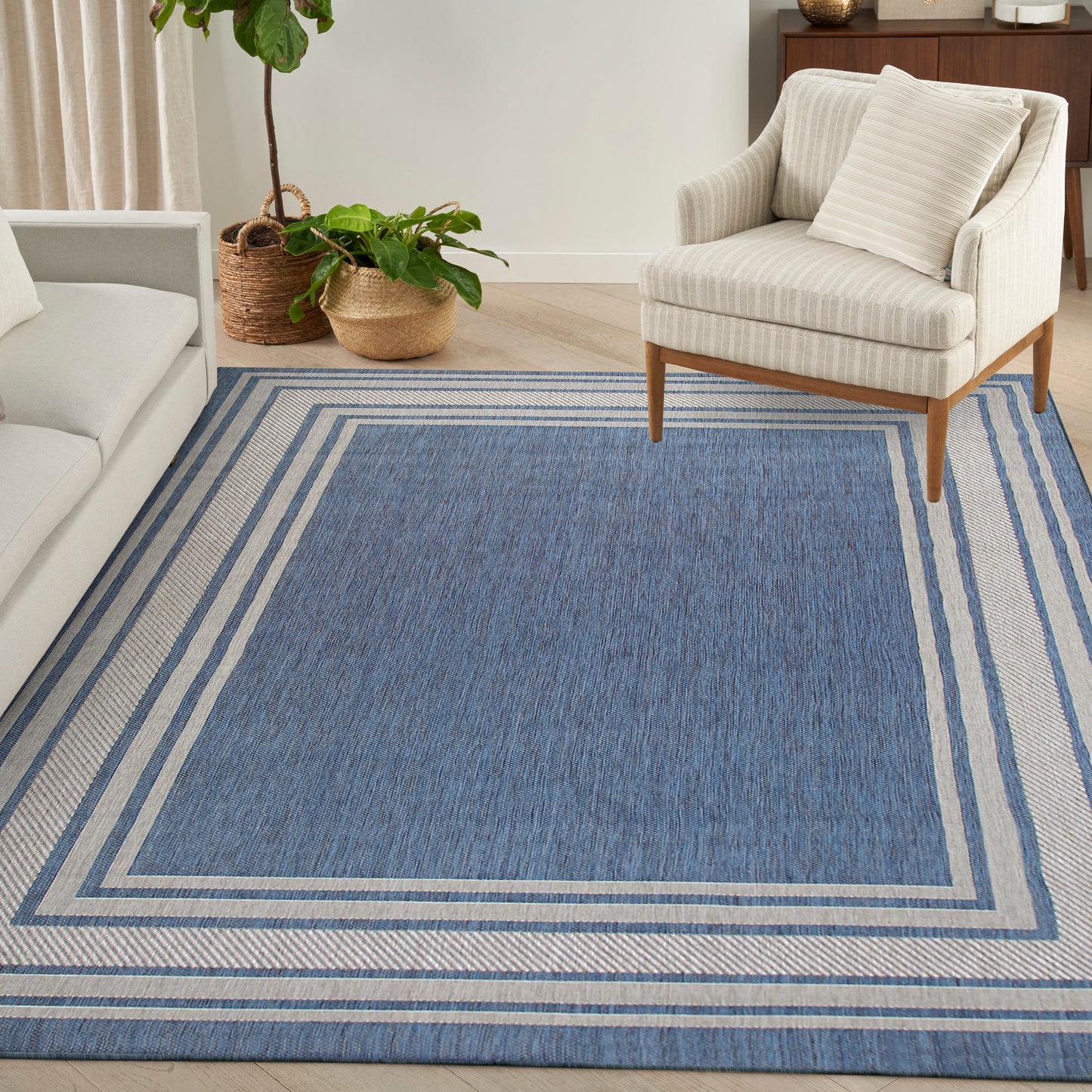 Nourison Horizon Indoor/Outdoor 9' x 12' Denim Modern Rug