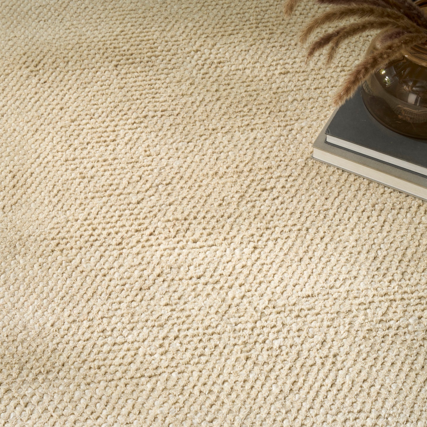 DKNY Pure Rows 5'3" x 7'3" Ivory Beige Farmhouse Indoor Rug
