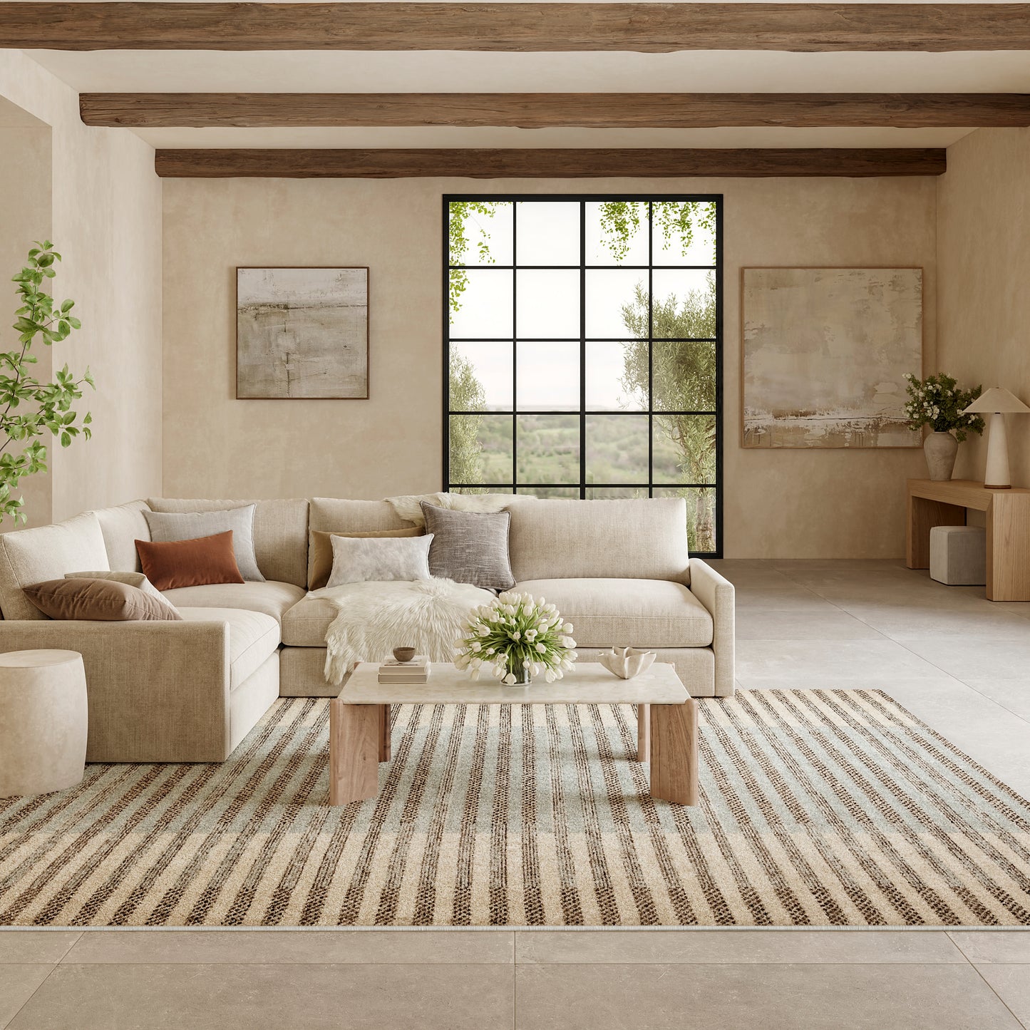 Nourison Nordic 8' x 10' Ivory Blue Modern Indoor Rug