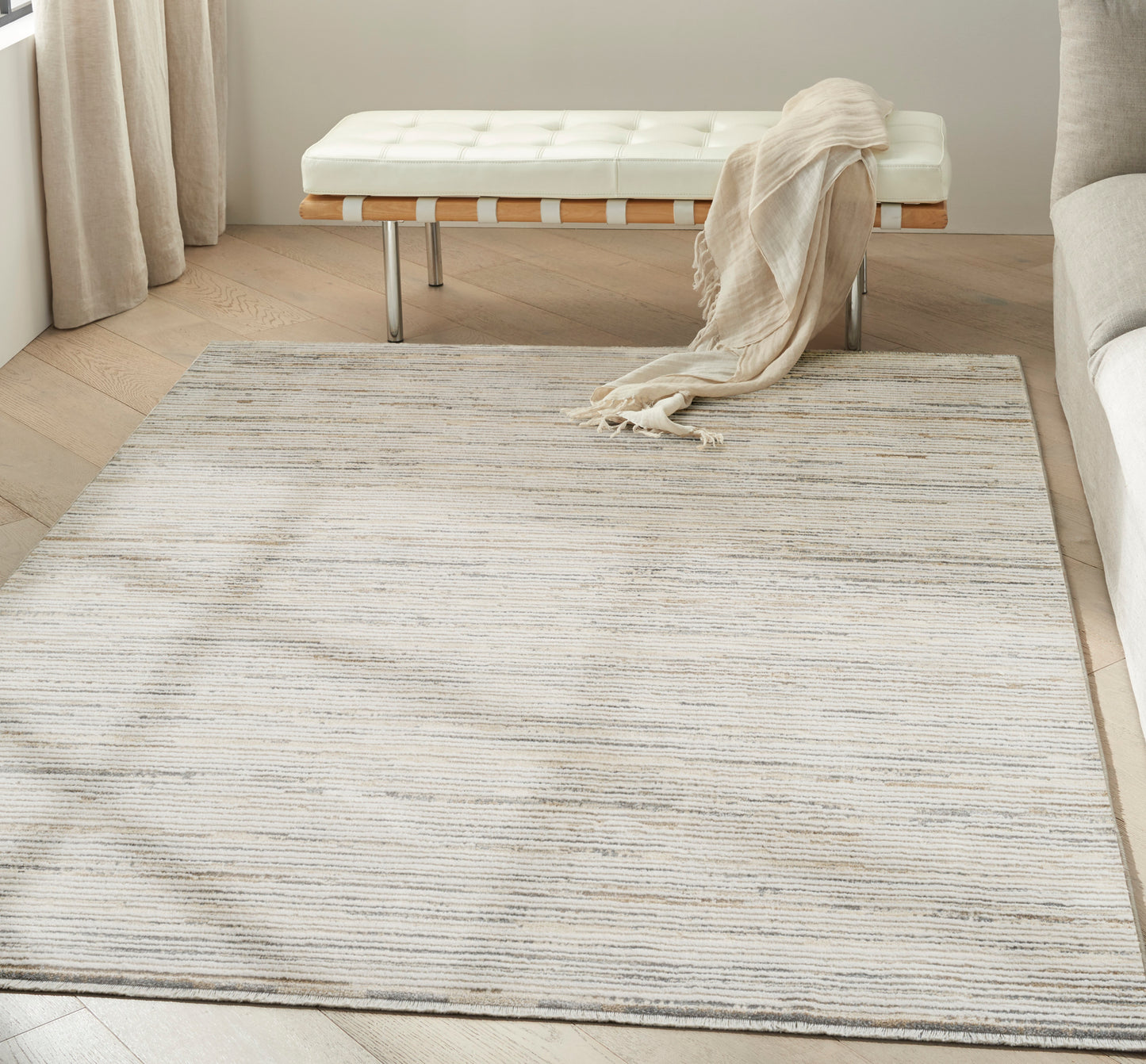 Calvin Klein CK078 Summit 5'3" x 7'9" Ivory Multicolor Modern Indoor Rug